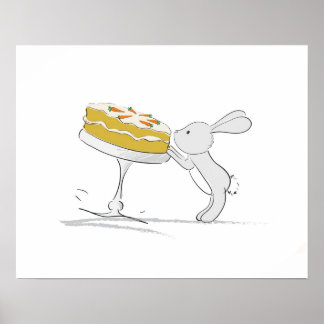 Poster de lapin mou (carotte à pinceau)