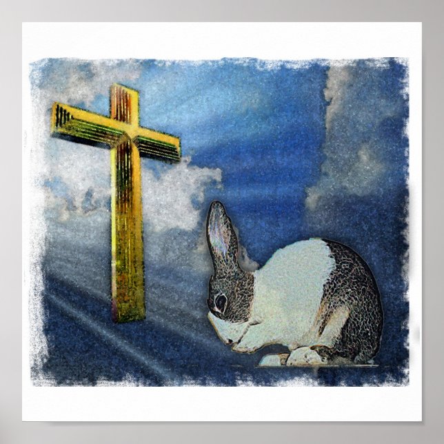 Poster de lapin priant (Devant)