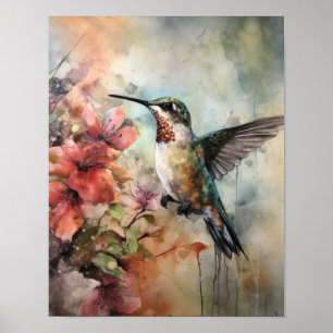Poster de l'Aquarelle de colibri