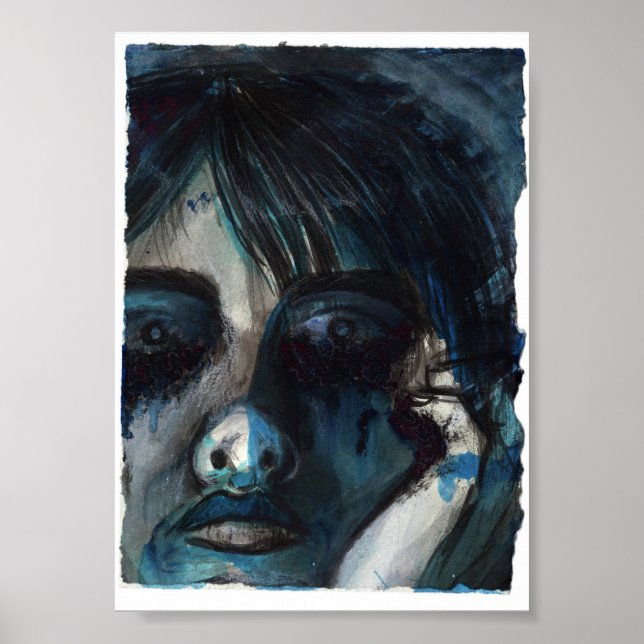 Poster de l'aquarelle ne peut pas dormir (Devant)