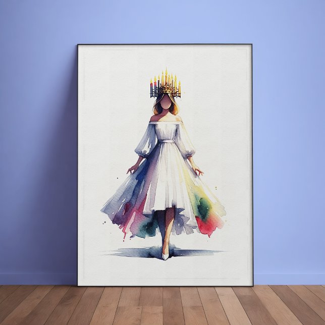 Poster de l'aquarelle Sainte-Lucie (Créateur téléchargé)
