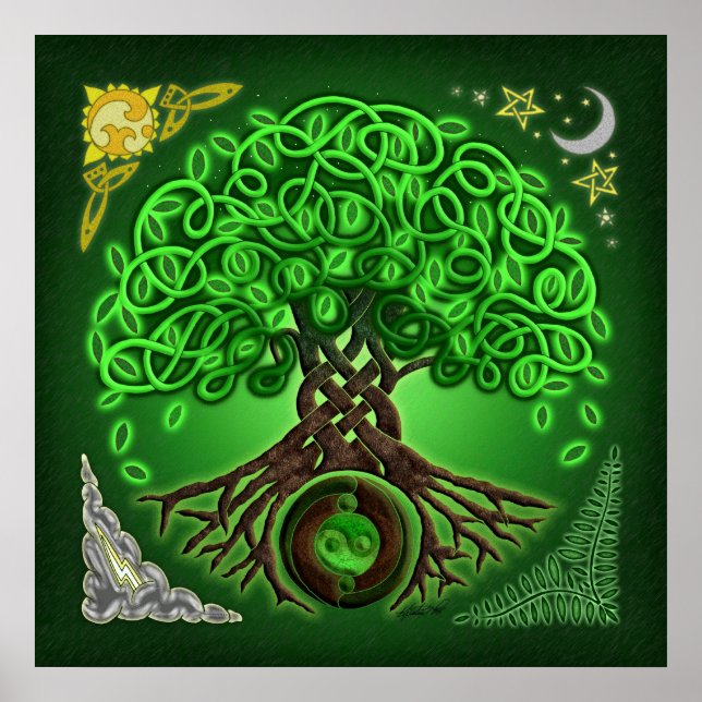 Poster de l'Arbre Celtique Cercle de Vie Imprimer (Devant)