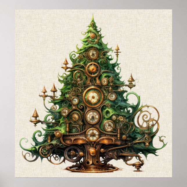Poster de l'arbre de Noël Steampunk (Devant)