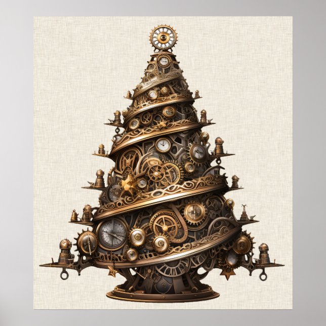 Poster de l'arbre de Noël Steampunk (Devant)