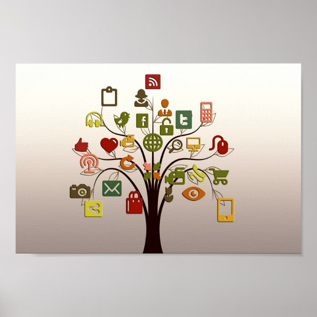 Poster de l'Arbre du Réseau Social (Devant)