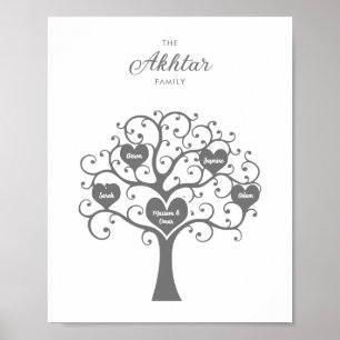 Poster de l'arbre généalogique Silver Heart