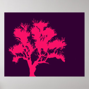 Poster de l'arbre rose et violet