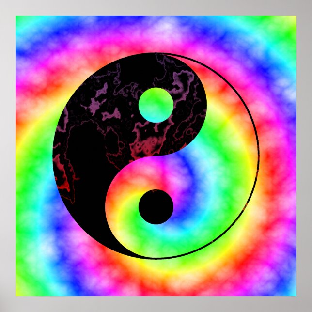 Poster de l'arc en ciel Spiral Yin Yang (Devant)