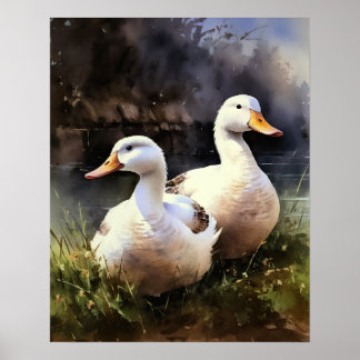 Poster de l'art animal de la ferme de canard