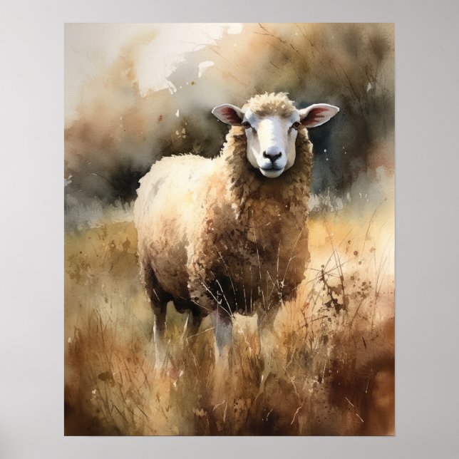 Poster de l'art animal de la ferme de mouton (Devant)