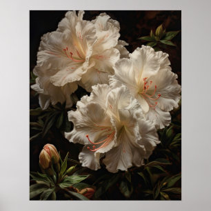 Poster de l'Art blanc Azalea Fleurs