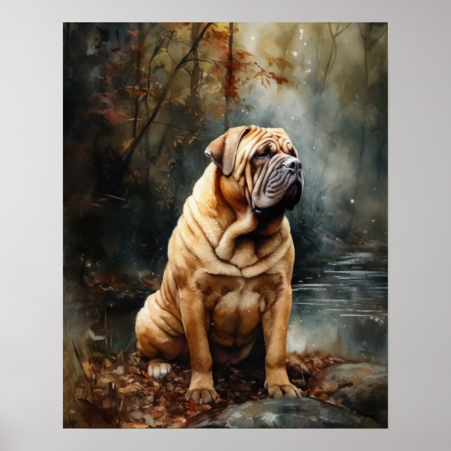 Poster de l'art chinois Shar Pei Dog (Devant)