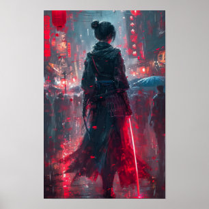 Poster de l'art d'Anime avec Androgynous Femme Sam