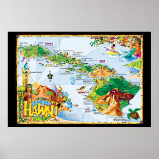 Poster de l'Art de Hawaiian Island - All Island