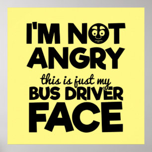 Poster de l'art du mot pour chauffeur de bus
