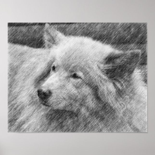 Poster de l'art du visage de chien joli (Devant)