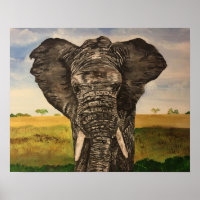 Poster de l'Art Eléphant Africain