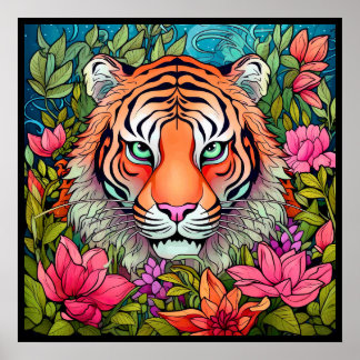 Poster de l'Art Extraordinaire du Tigre dans la Ju