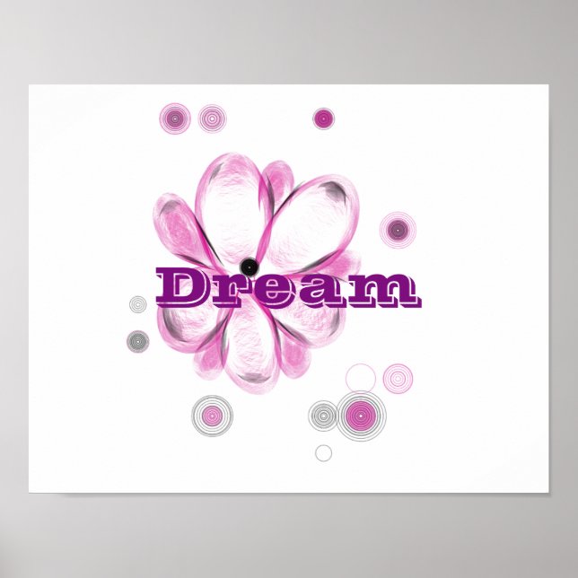 Poster de l'Art Fleur Personnalisé Dream (Devant)