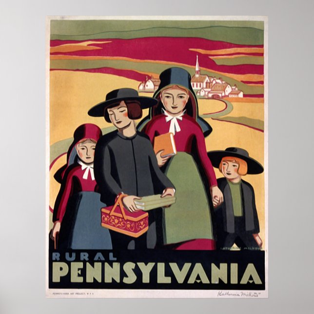 Poster de l'art Vintage WPA en Pennsylvanie rurale (Devant)