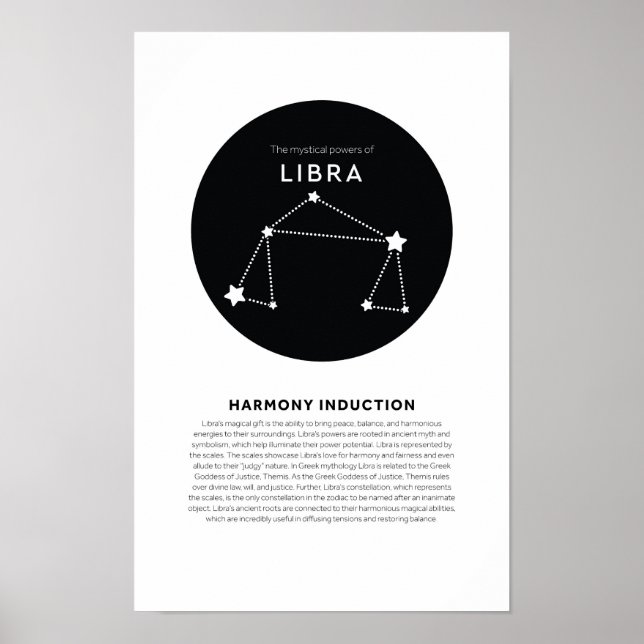 Poster de l'astrologie zodiaque de la balance (Devant)