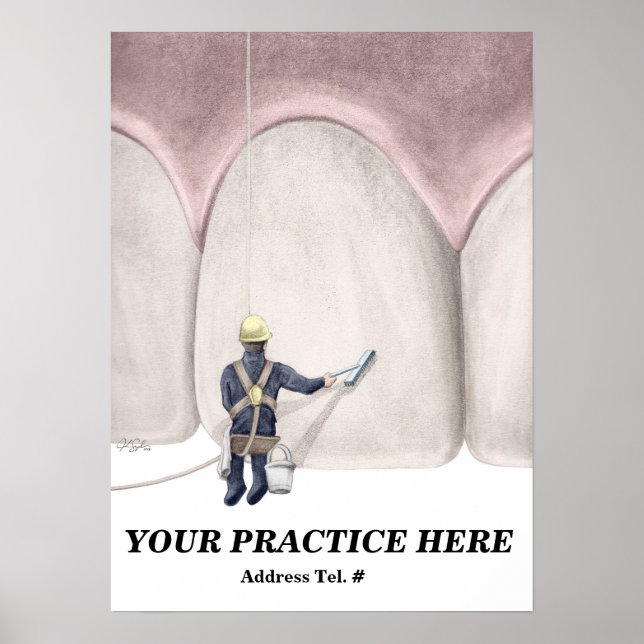 Poster de lave-dent (PERSONNALISÉ) (Devant)