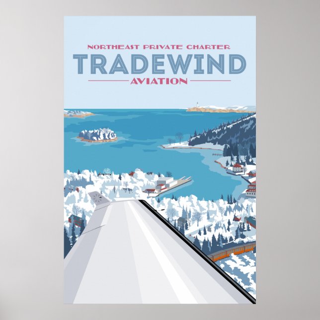 Poster de l'Aviation commerciale du Nord-Est d'hiv (Devant)