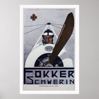 Poster de l'aviation Fokker Schwerin WW1 - grand