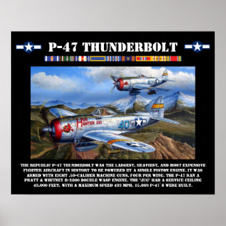 Poster de l'avion de chasse P-47 Thunderbolt