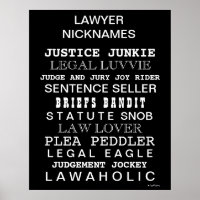 Poster de l'Avocat Funny Surnoms et Synonymes