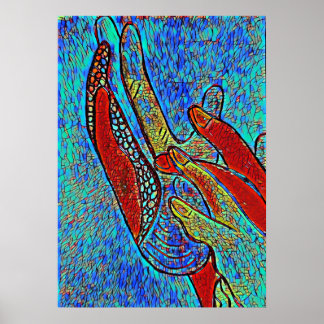Poster de l'Effet de Verre Tiré ASL Jesus