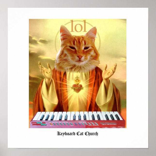 Poster de l'église de chat de clavier (Devant)