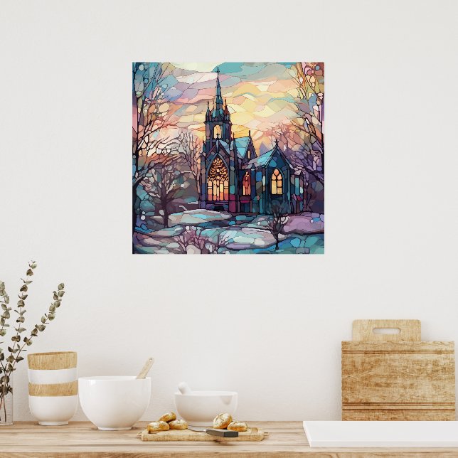 Poster de l'église en verre (Cuisine)