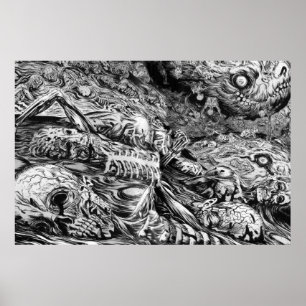 Poster de l'enfer noir et blanc