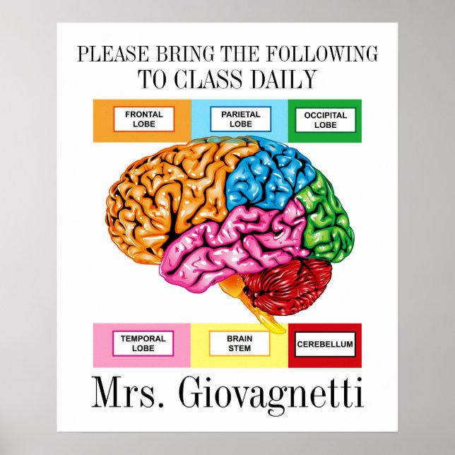 Poster de l'enseignant Humour du cerveau (Devant)