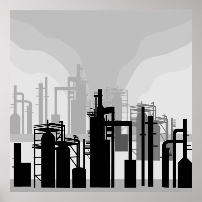 Poster de l'environnement de raffinerie d'huile (Devant)