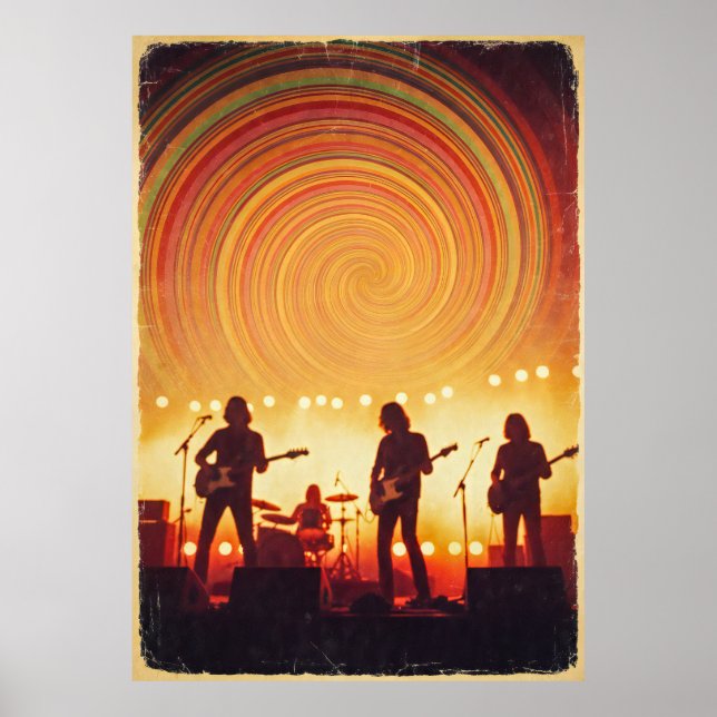 Poster de les années 70 psychédélique colorée - Fè (Devant)