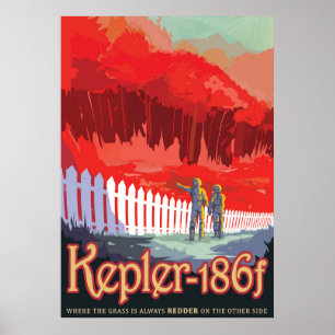 Poster De L'Espace Rétro De Kepler-186f.