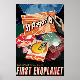 Poster de l'espace rétro - Exoplanet Discovery 51