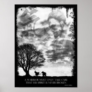 Poster de l'esprit japonais (noir et blanc)