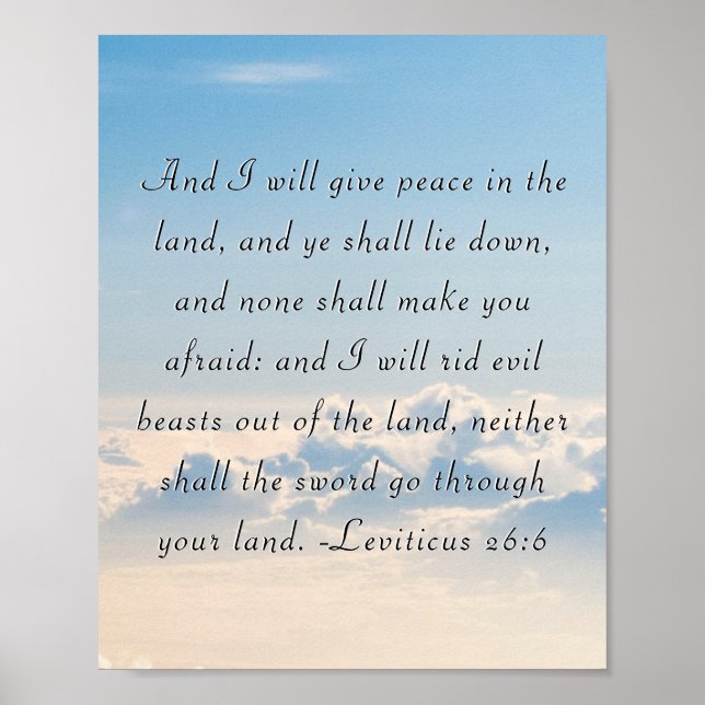 Poster de Leviticus 26:6 Écritures (Devant)