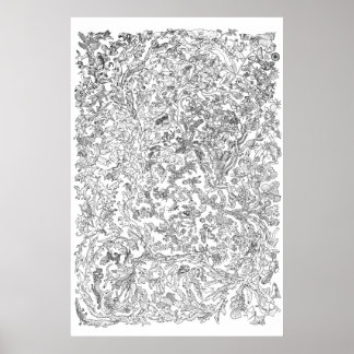 Poster de l'évolution - Arbre de vie - Noir et Bla