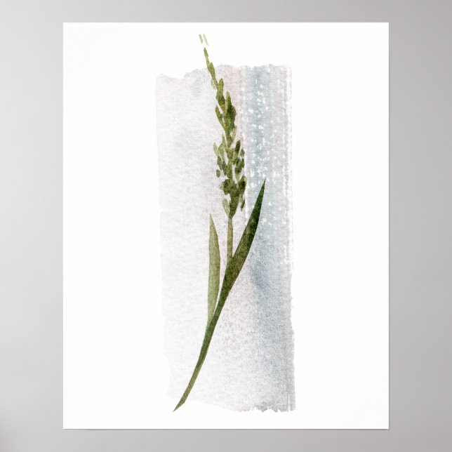 Poster de l'herbe de la forêt d'aquarelle (Devant)