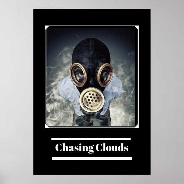 Poster de l'homme de masque à gaz Vape Premium (Devant)