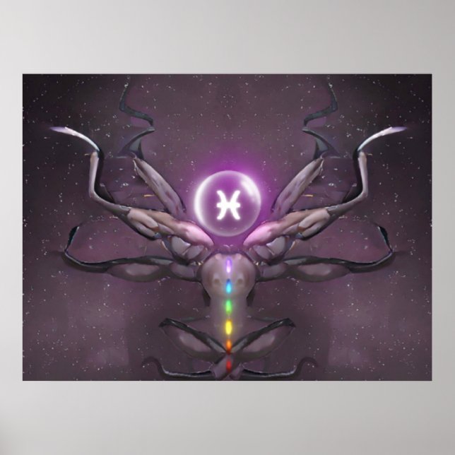 Poster de l'Horoscope des Poissons Zodiac (Devant)