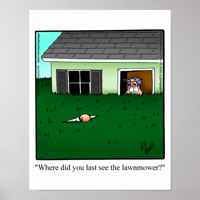 Poster de l'Humour de mariage amusant "Mow the Law (Devant)