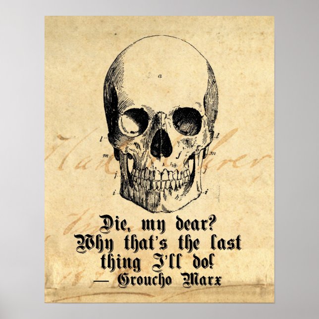 Poster de l'Humour du squelette d'Halloween (Devant)