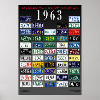 Poster de License Plates of America - 1963