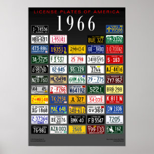 Poster de License Plates of America - 1966