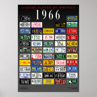 Poster de License Plates of America - 1966